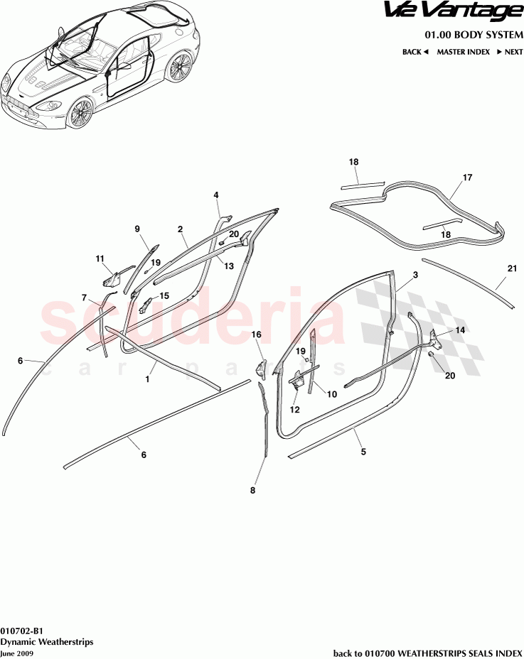 Dynamic Weatherstrips of Aston Martin Aston Martin V12 Vantage