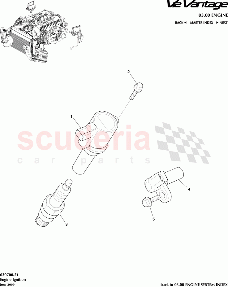 Engine Ignition of Aston Martin Aston Martin V12 Vantage