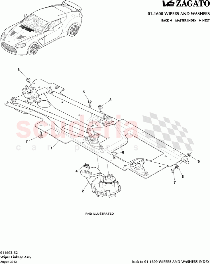 Wiper Linkage Assembly of Aston Martin Aston Martin V12 Zagato