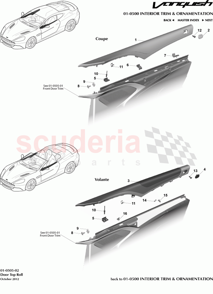 Door Top Roll of Aston Martin Aston Martin Vanquish (2012+)