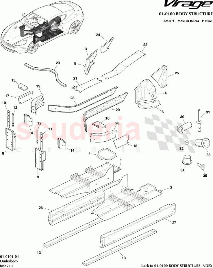 Underbody of Aston Martin Aston Martin Virage