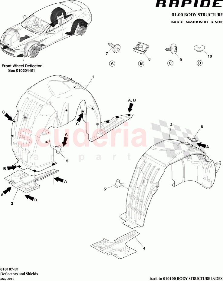 Deflector and Shields of Aston Martin Aston Martin Rapide