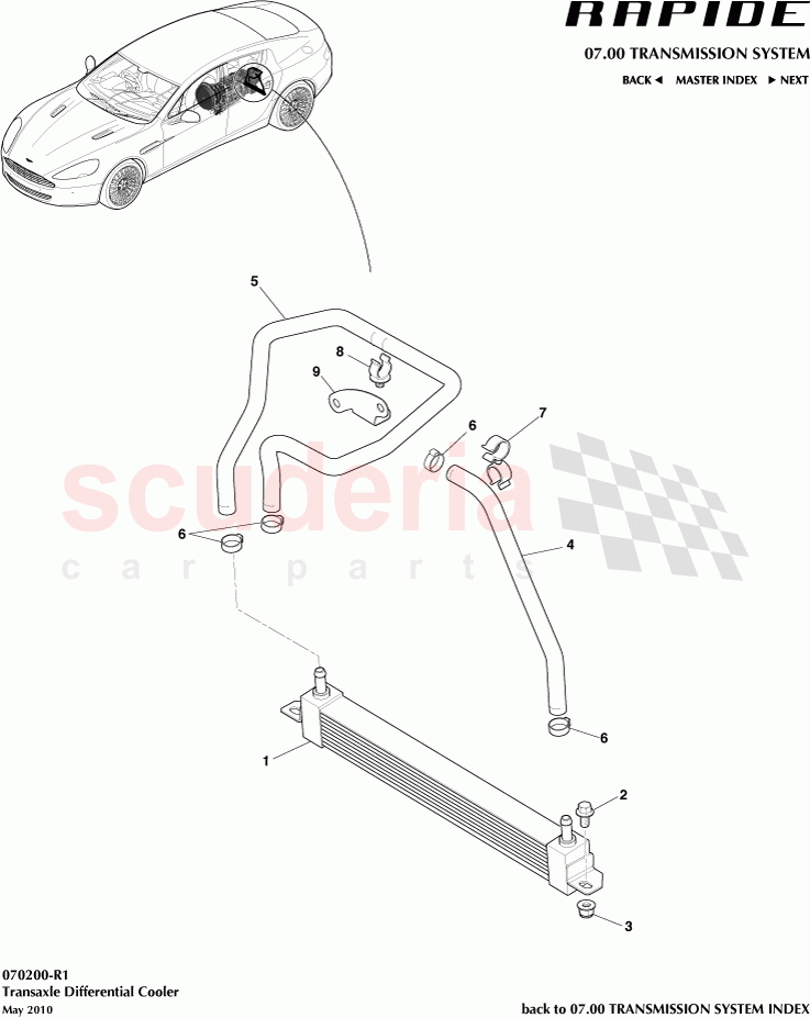 Transaxle Differential Cooler of Aston Martin Aston Martin Rapide