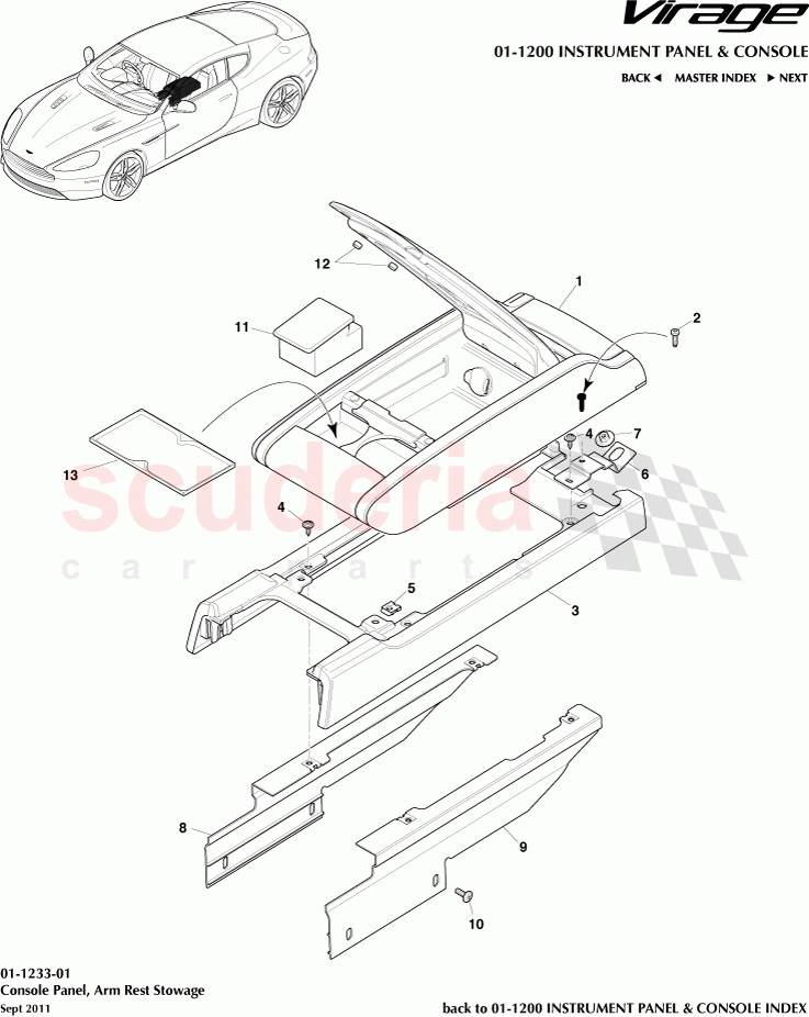 Console Panel, Arm Rest Stowage of Aston Martin Aston Martin Virage