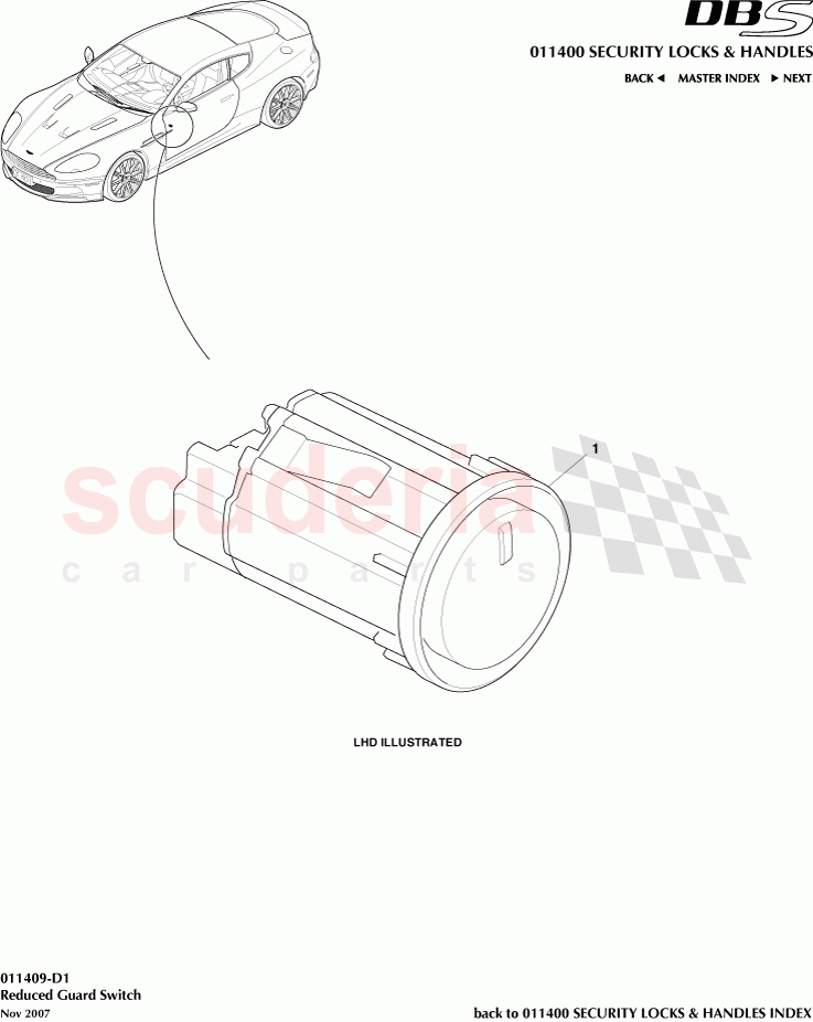 Reduced Guard Switch of Aston Martin Aston Martin DBS V12