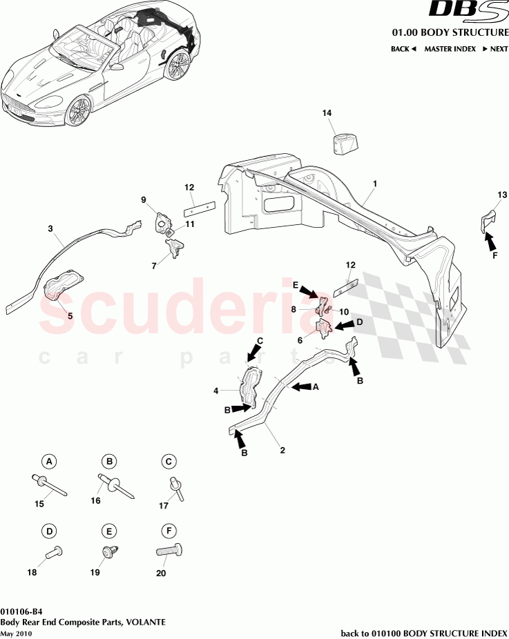 Body Rear End Composite Parts (Volante) of Aston Martin Aston Martin DBS V12