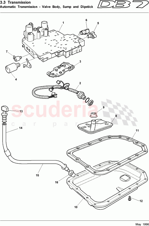 Auto Transmission Valve Body, Sump and Dipstick of Aston Martin Aston Martin DB7 (1997)