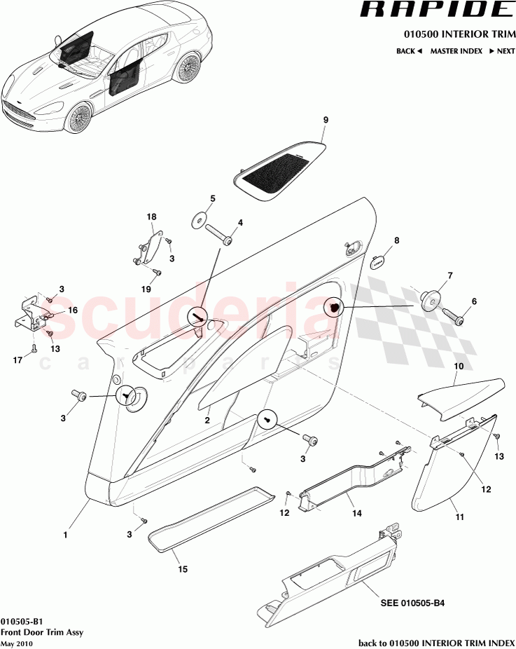 Front Door Trim Assembly of Aston Martin Aston Martin Rapide