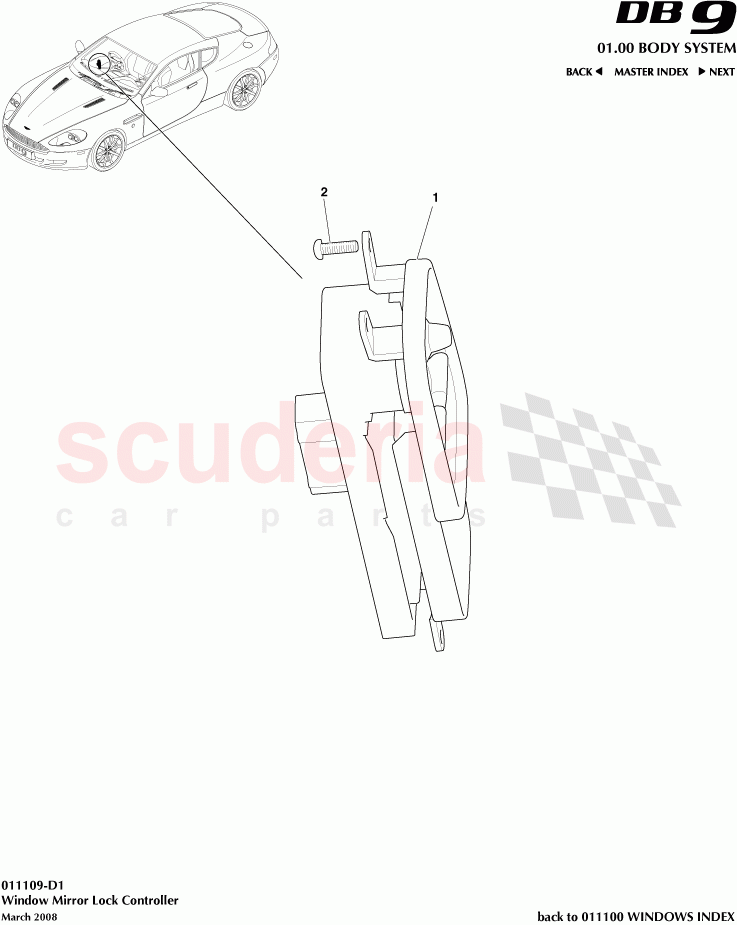 Window Mirror Lock Controller of Aston Martin Aston Martin DB9 (2004-2012)