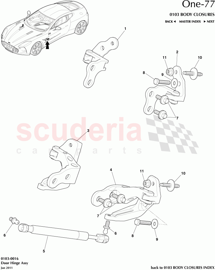 Door Hinge Assembly of Aston Martin Aston Martin One-77