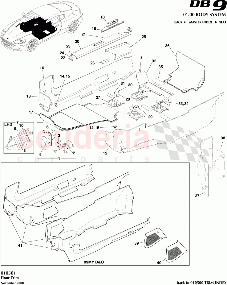 Floor Trim of Aston Martin Aston Martin DB9 (2004-2012)