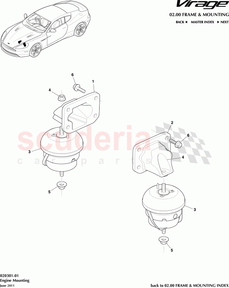 Engine Mounting of Aston Martin Aston Martin Virage