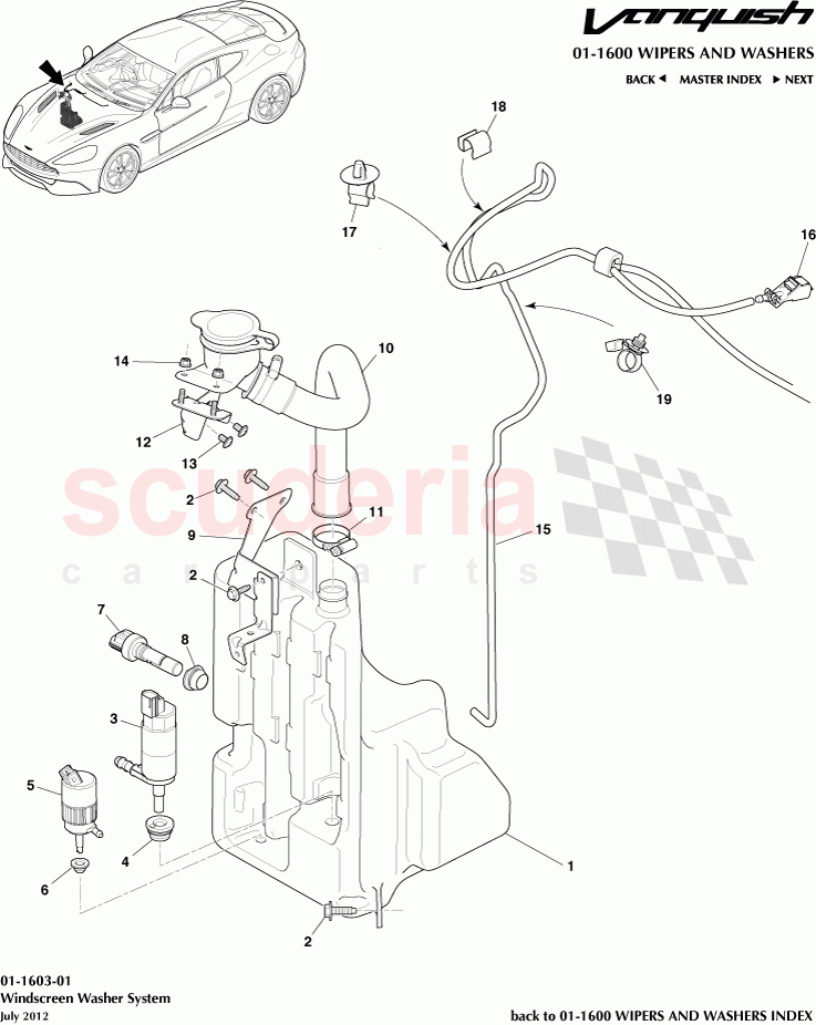 Windscreen Washer System of Aston Martin Aston Martin Vanquish (2012+)