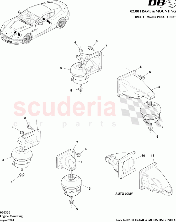 Engine Mounting of Aston Martin Aston Martin DBS V12