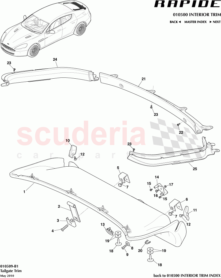 Tailgate Trim of Aston Martin Aston Martin Rapide