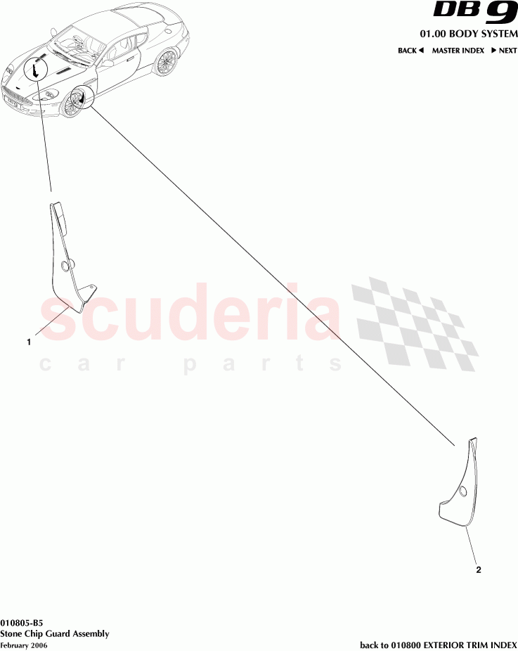 Stone Chip Guard Assembly of Aston Martin Aston Martin DB9 (2004-2012)