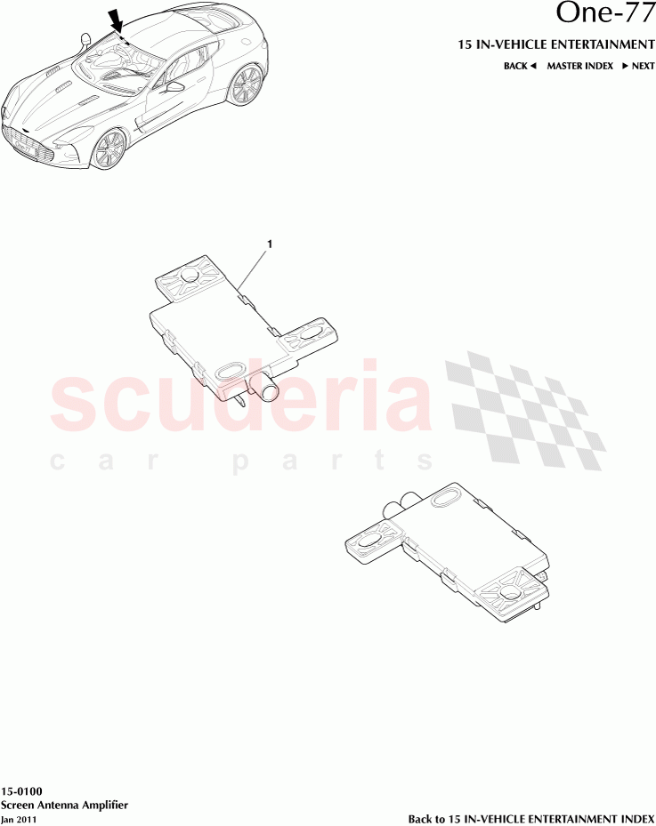 Screen Antenna Amplifier of Aston Martin Aston Martin One-77