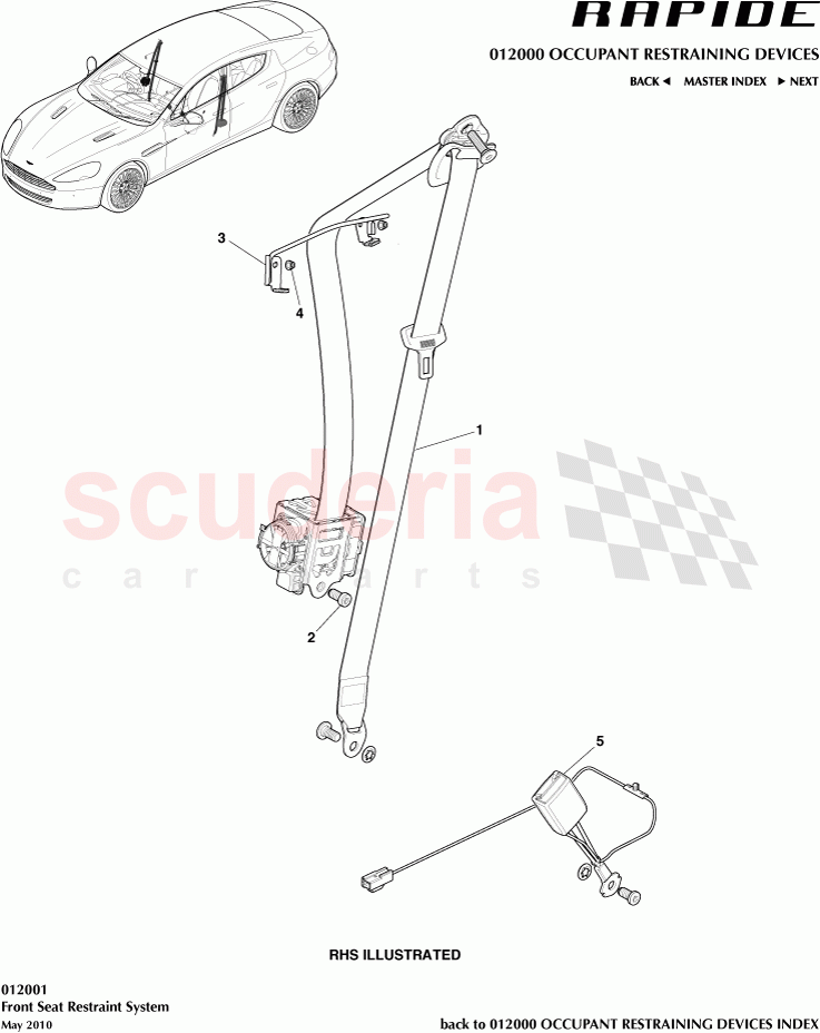 Front Seat Restraint System of Aston Martin Aston Martin Rapide