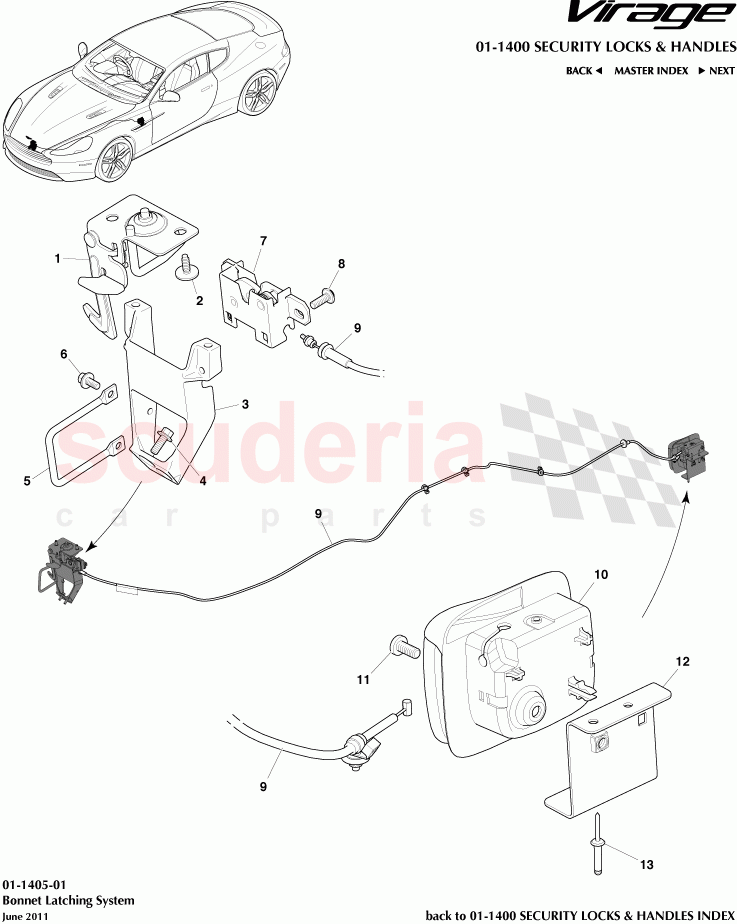 Bonnet Latching System of Aston Martin Aston Martin Virage