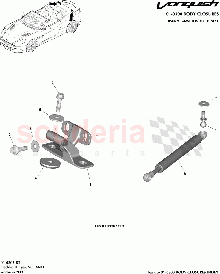 Decklid Hinges, VOLANTE of Aston Martin Aston Martin Vanquish (2012+)