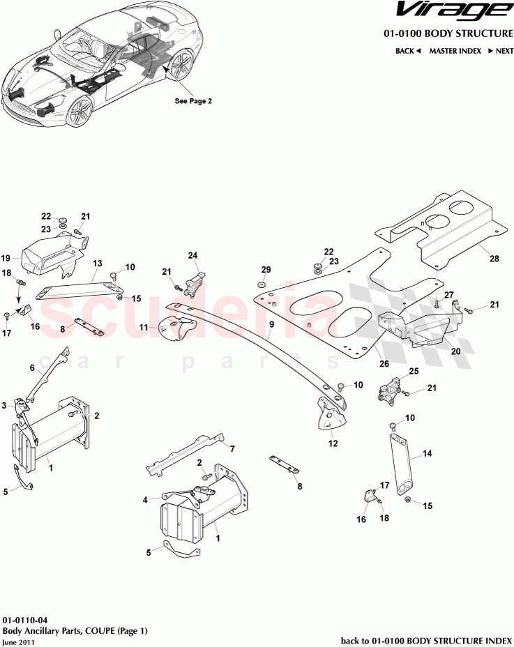 Body Ancillary Parts (Coupe) 1 of Aston Martin Aston Martin Virage