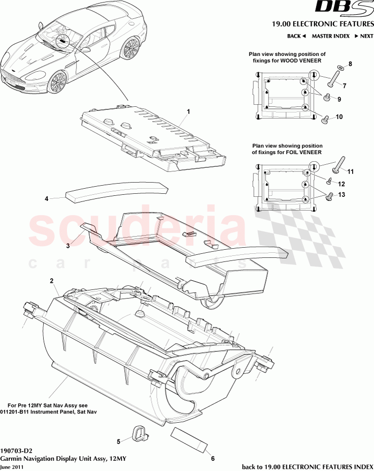 Garmin Navigation Display Unit Assembly (2012) of Aston Martin Aston Martin DBS V12