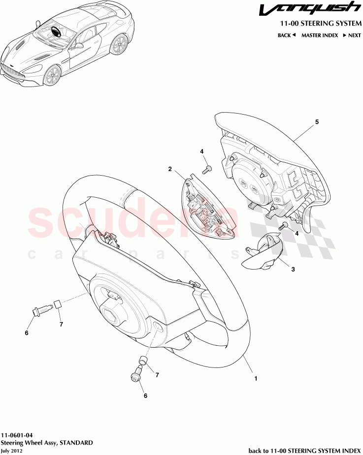 Steering Wheel Assembly, STANDARD of Aston Martin Aston Martin Vanquish (2012+)