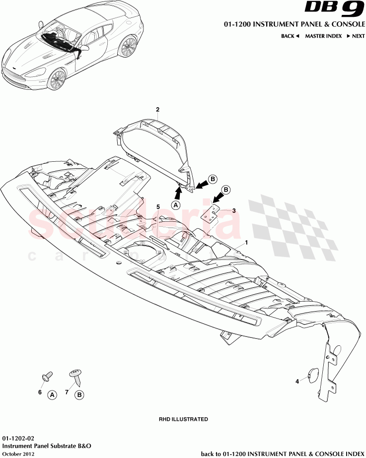 Instrument Panel Substrate B&O of Aston Martin Aston Martin DB9 (2013-2016)