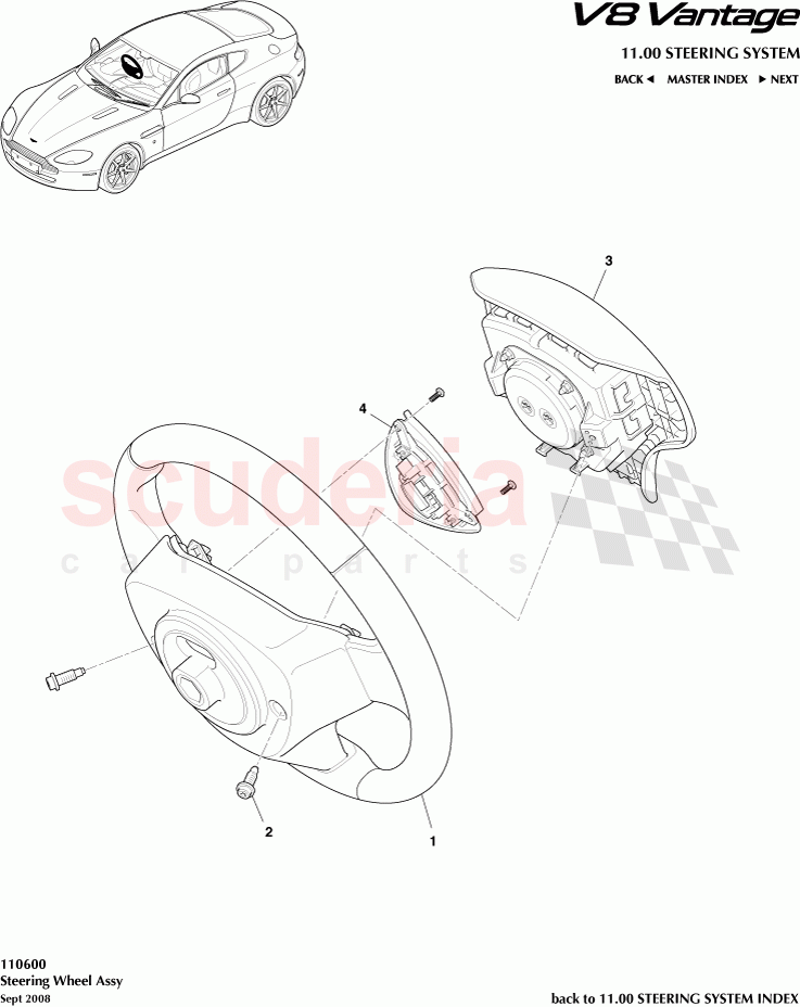 Steering Wheel Assembly of Aston Martin Aston Martin V8 Vantage