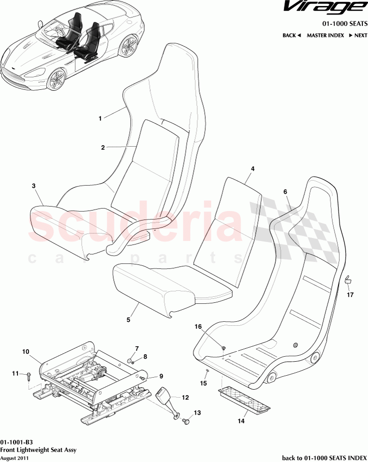 Front Lightweight Seat Assembly of Aston Martin Aston Martin Virage