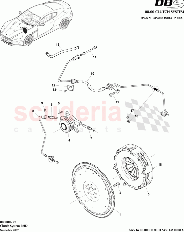 Clutch System (RHD) of Aston Martin Aston Martin DBS V12