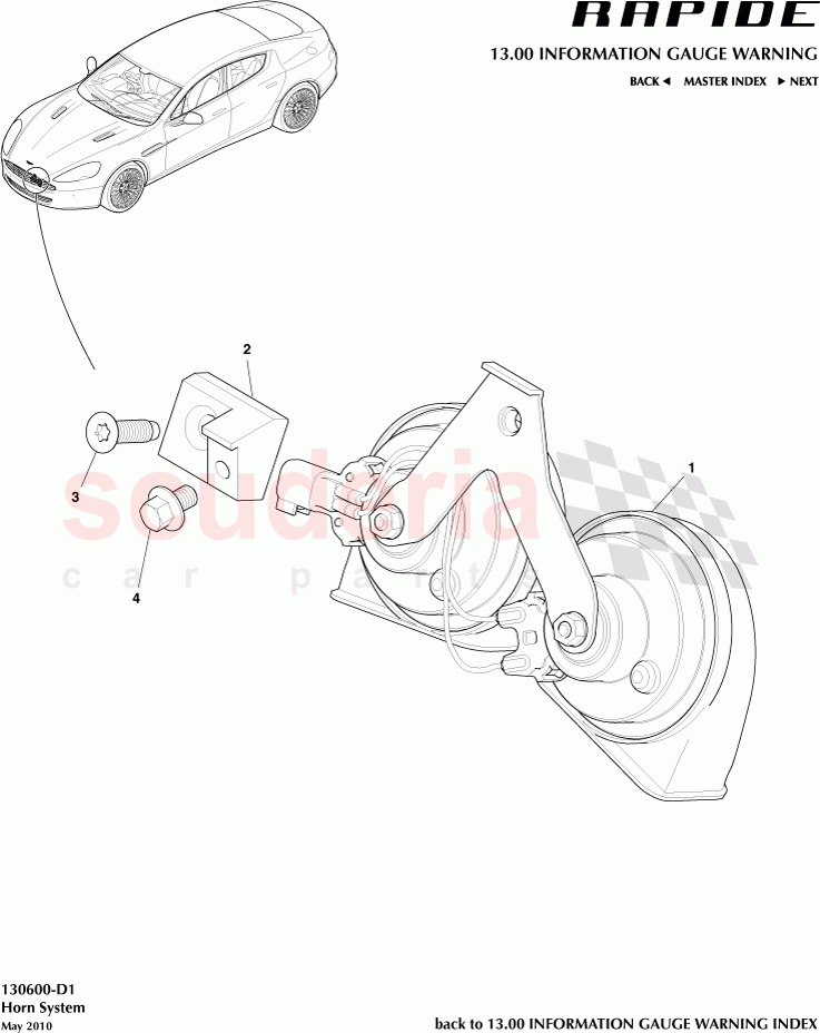 Horn System of Aston Martin Aston Martin Rapide