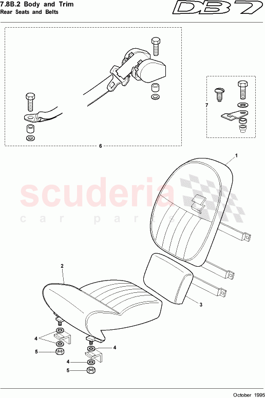 Rear Seats and Belts of Aston Martin Aston Martin DB7 (1995)