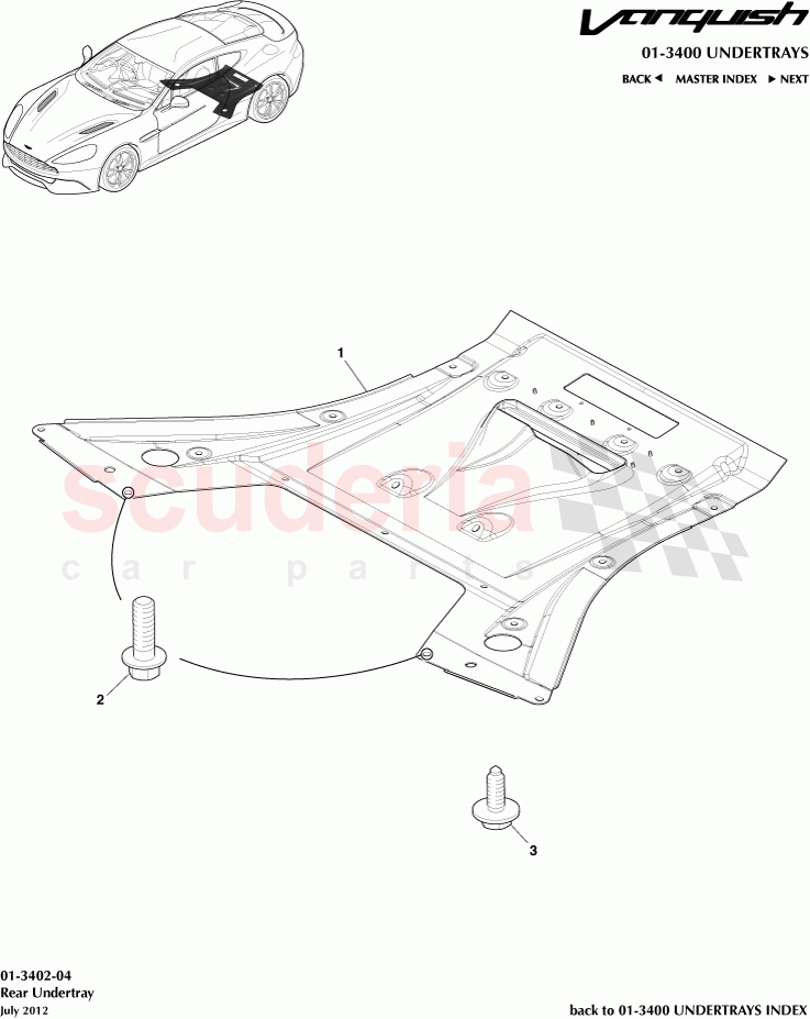 Rear Undertray of Aston Martin Aston Martin Vanquish (2012+)