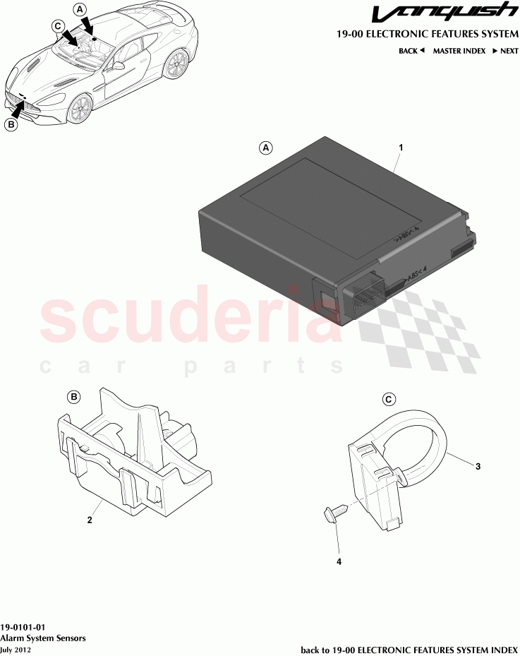 Alarm System Sensors of Aston Martin Aston Martin Vanquish (2012+)