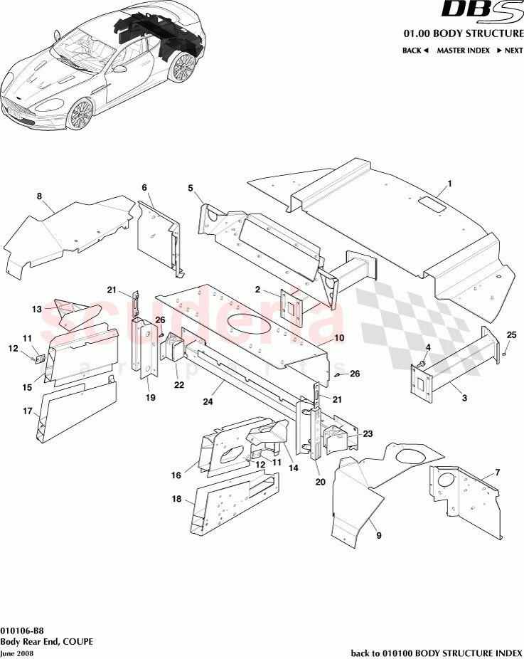 Body Rear End (Coupe) of Aston Martin Aston Martin DBS V12