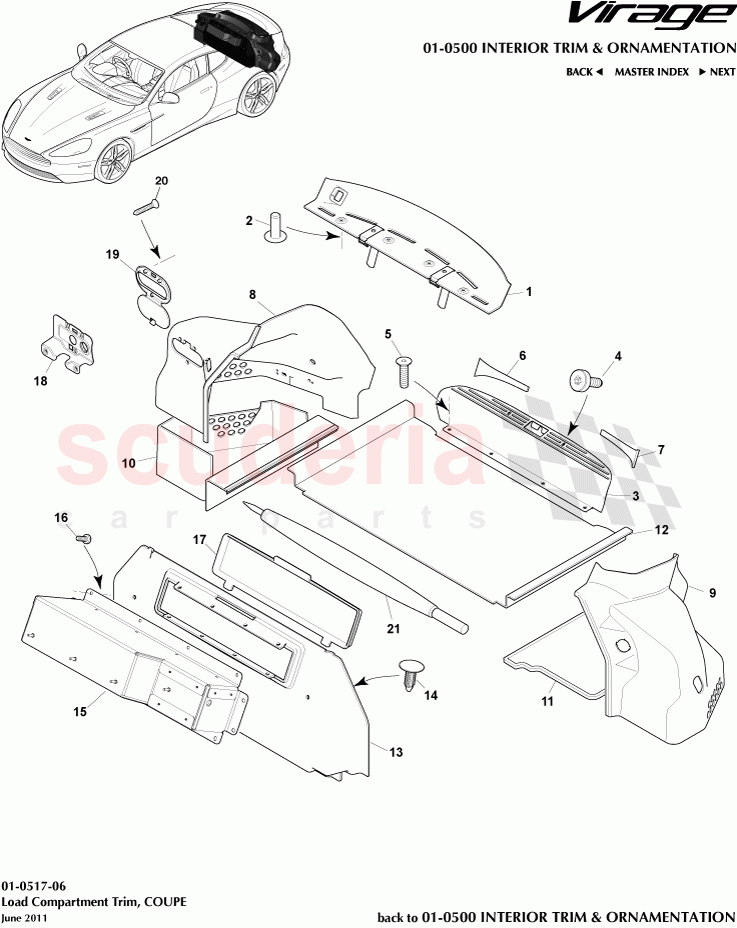 Load Compartment Trim (Coupe) of Aston Martin Aston Martin Virage