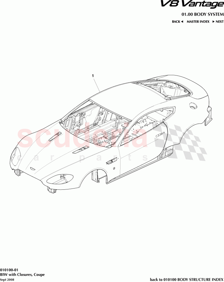 BIW with Closures (Coupe) of Aston Martin Aston Martin V8 Vantage