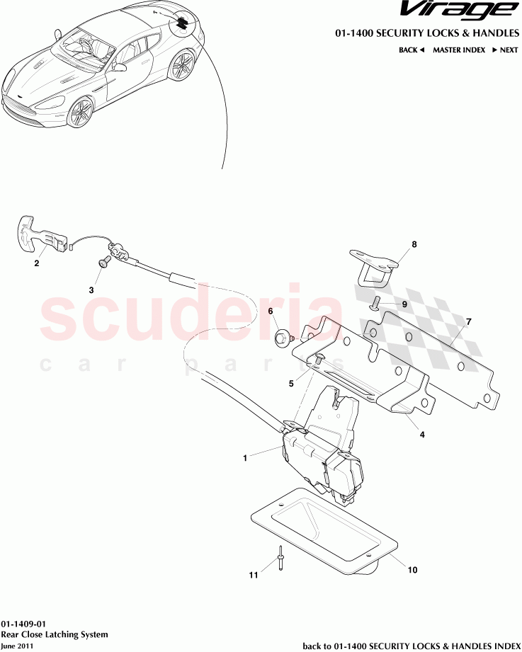 Rear Close Latching System of Aston Martin Aston Martin Virage