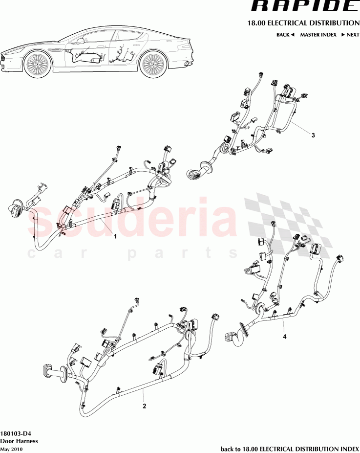 Door Harness of Aston Martin Aston Martin Rapide