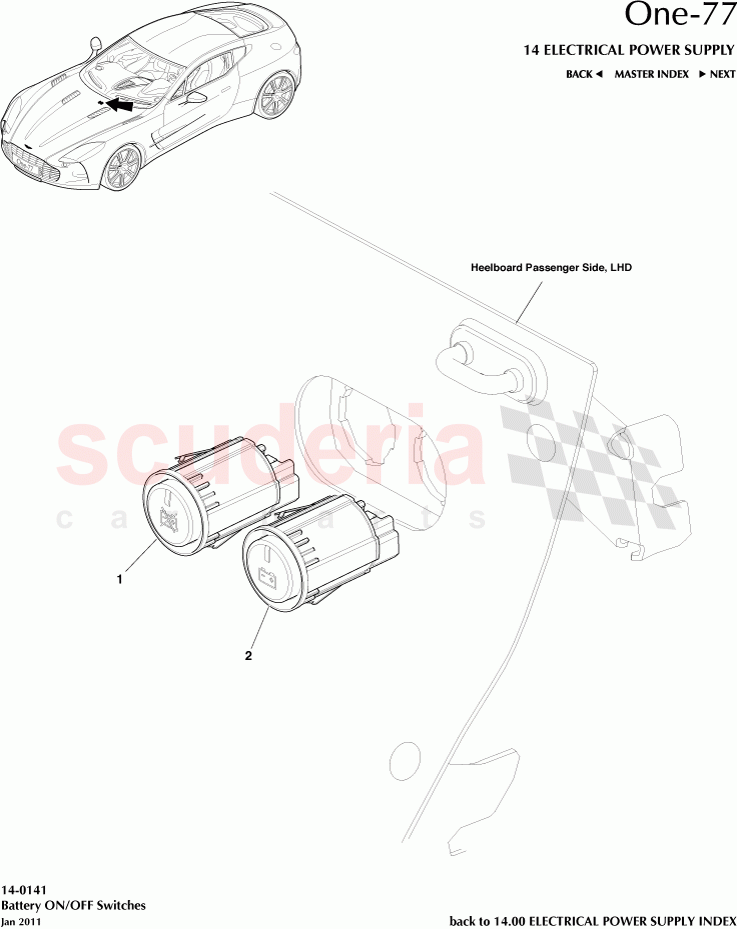 Battery ON/OFF Switches of Aston Martin Aston Martin One-77