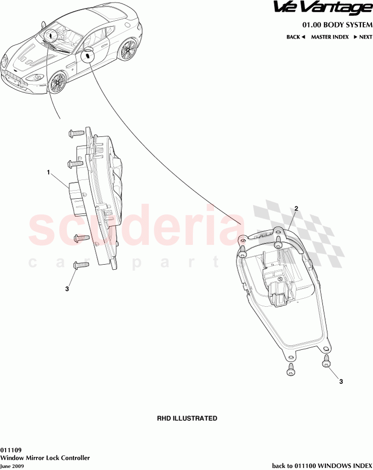 Window Mirror Lock Controller of Aston Martin Aston Martin V12 Vantage