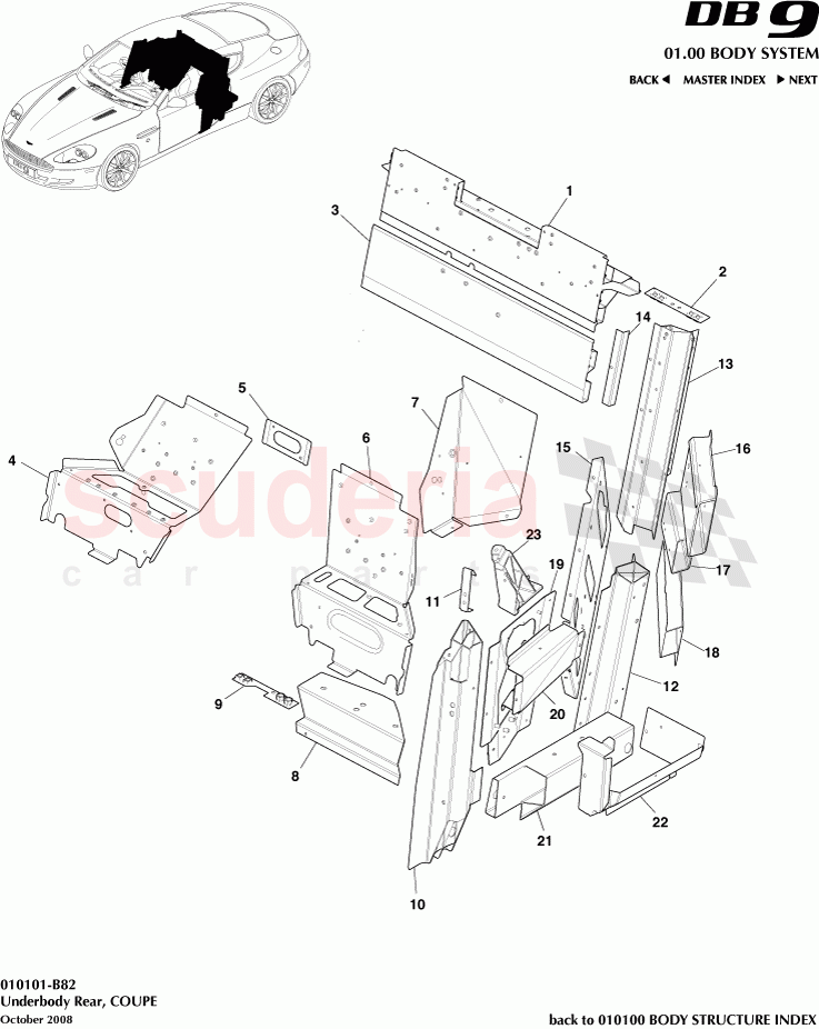 Underbody Rear (Coupe) of Aston Martin Aston Martin DB9 (2004-2012)