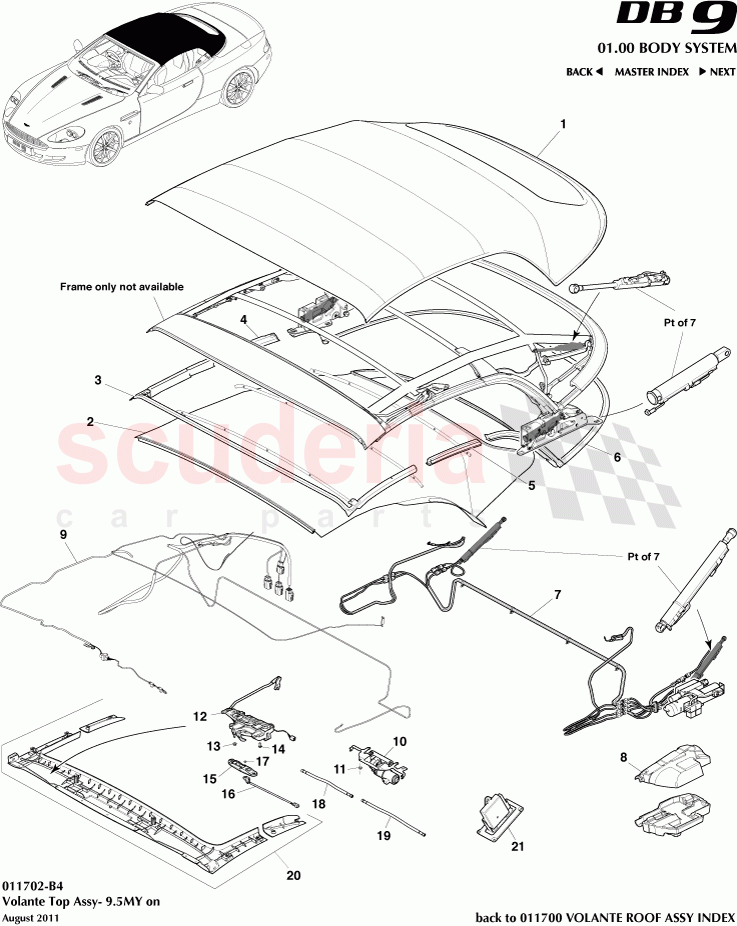 Volante Top Assembly (9.5MY) of Aston Martin Aston Martin DB9 (2004-2012)