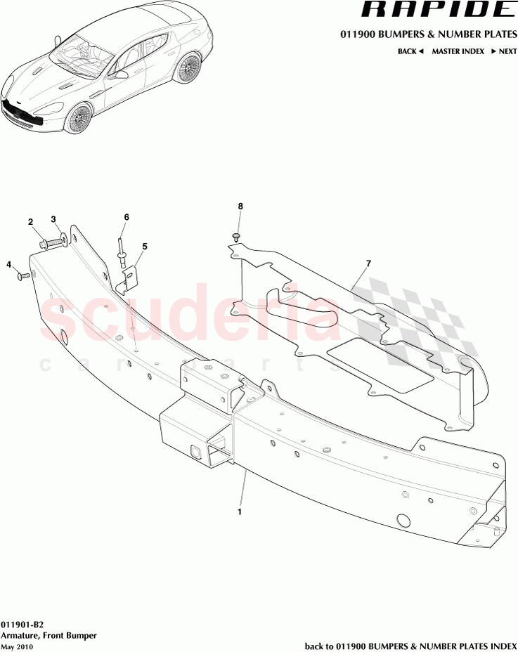 Front Bumper and Armature of Aston Martin Aston Martin Rapide