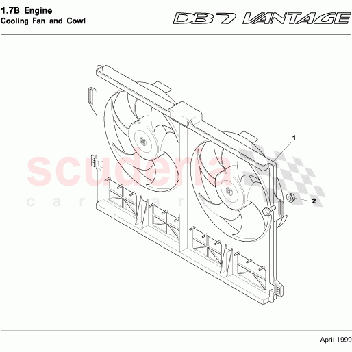 Cooling Fan and Cowl of Aston Martin Aston Martin DB7 Vantage