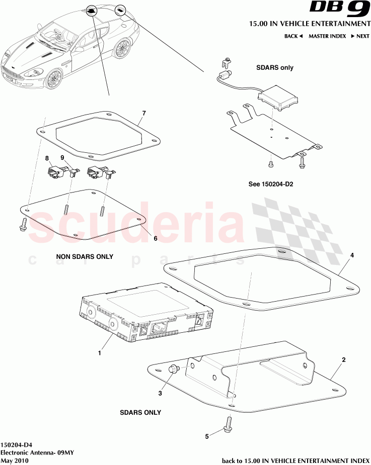 Electronic Antenna (2009) of Aston Martin Aston Martin DB9 (2004-2012)