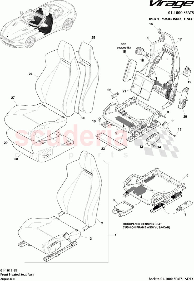 Front Heated Seat Assembly of Aston Martin Aston Martin Virage