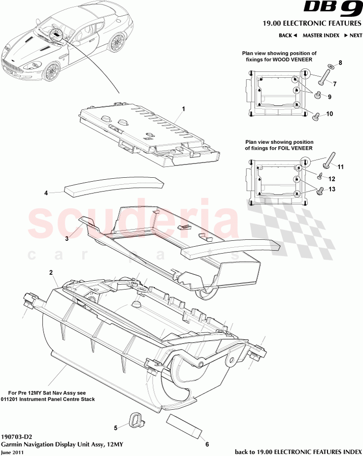 Garmin Navigation Display Unit Assembly (2012) of Aston Martin Aston Martin DB9 (2004-2012)