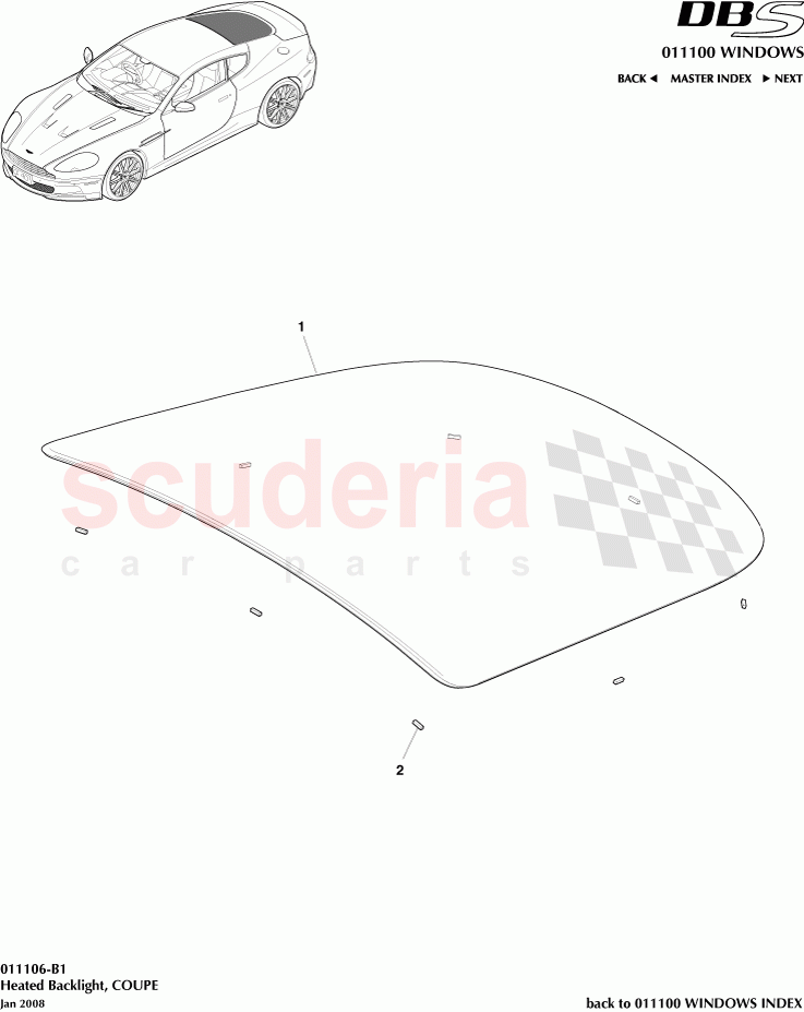 Heated Backlight (Coupe) of Aston Martin Aston Martin DBS V12